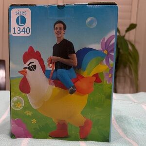 Inflatable Chicken Ride-On Costume for Kids - Multicolor